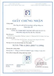 Chứng nhận ISO 7-1 : 1994