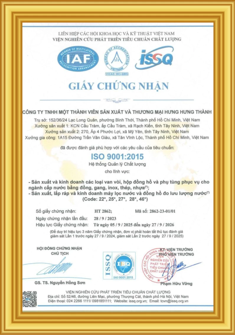 Chứng nhận ISO 9001 : 2015